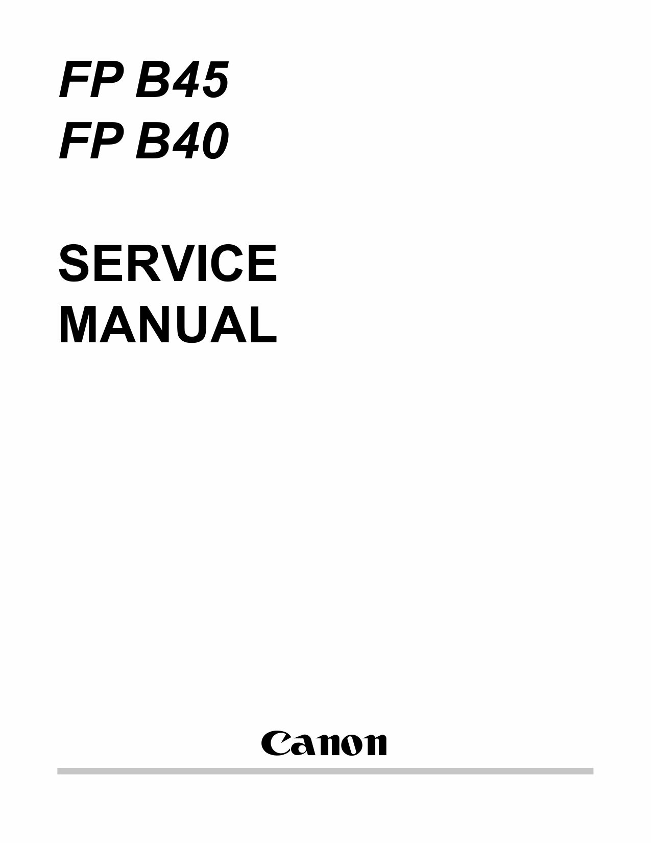 Canon FAX FP-B40 B45 Parts and Service Manual-1